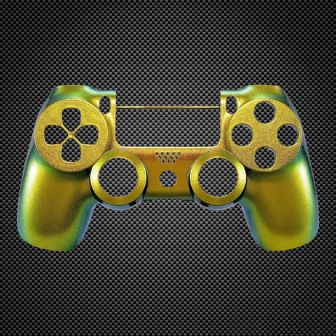 Chameleon Gold & Green Custom PS4 V2 JDM-040 Controller Front Shell