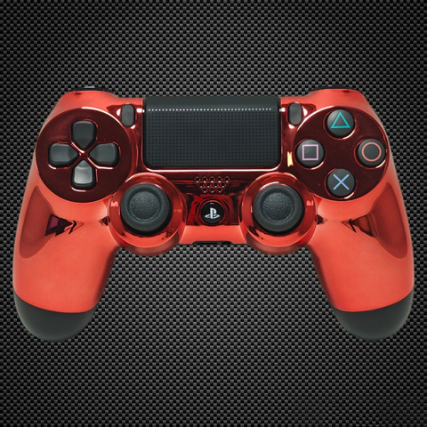 Chrome Red Themed Official PS4 Controller V2 Custom